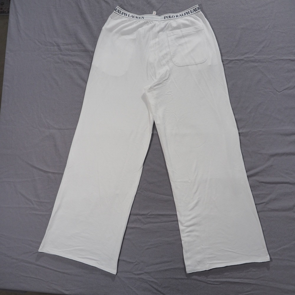 Polo Ralph Lauren Lounge Pants Mens Medium White Terry Cloth Pajama Elastic - Picture 2 of 7